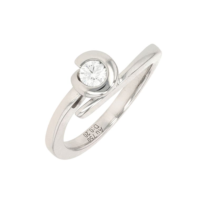Bague diamant 0.20 carat or blanc 4.48g Comme neuf -  reconditionné disponible sur Gemme Les Bijoux